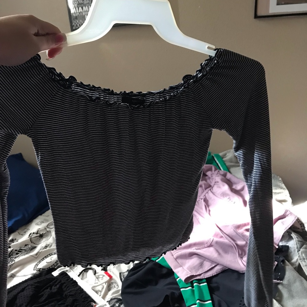 Forever 21 striped crop top
